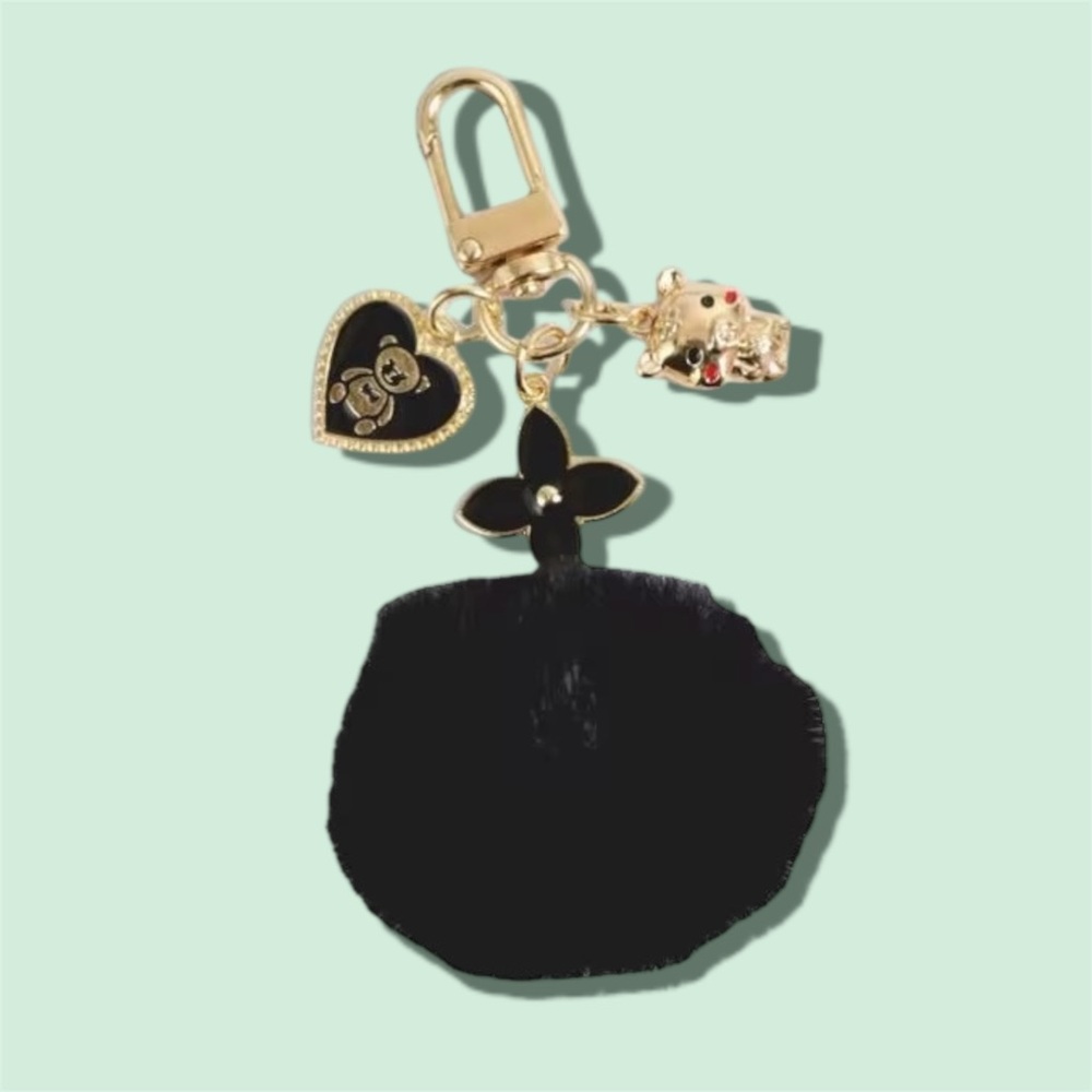 Black and Gold Keychain/ bag Charm